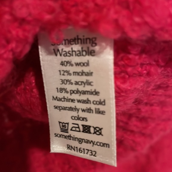 NWT Something Navy Fuchsia Roll Neck Sweater in size XS - Picture 8 of 8
